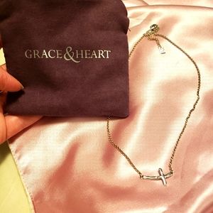 Grace & Heart Eternal Cross Necklace Stirling Silver